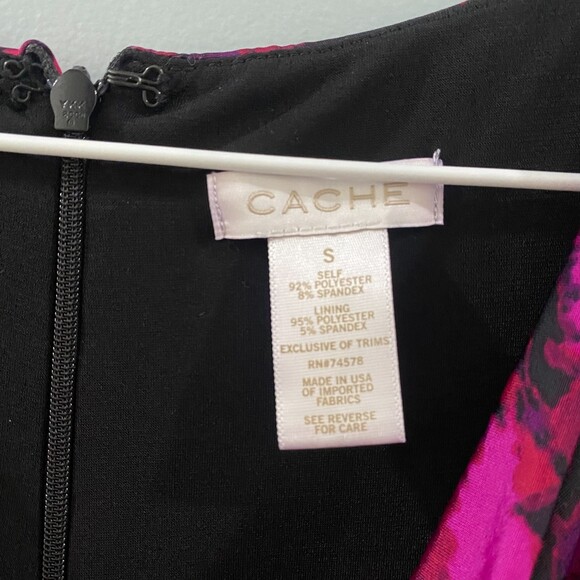 Cache Cowl Neck High Zipper Slit Snake Print Maxi - Red/Purple S - Picture 5 of 7